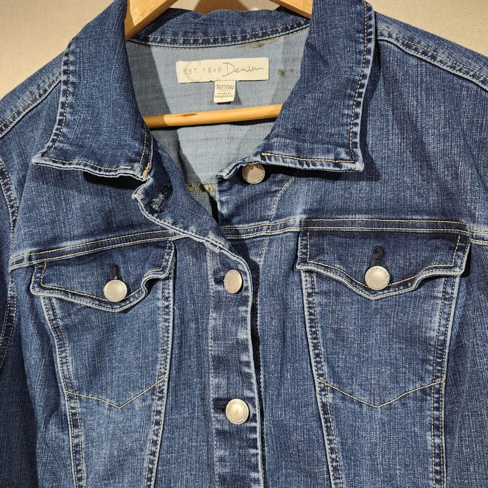 Christopher & Banks Est. 1946 Denim Jacket Blue Medium Wash Plus‎ Size 18/20W - Picture 3 of 12